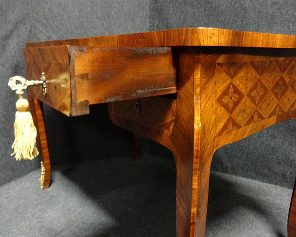 Superb French Kingwood Marquetry and Parquetry Desk For Sale 4