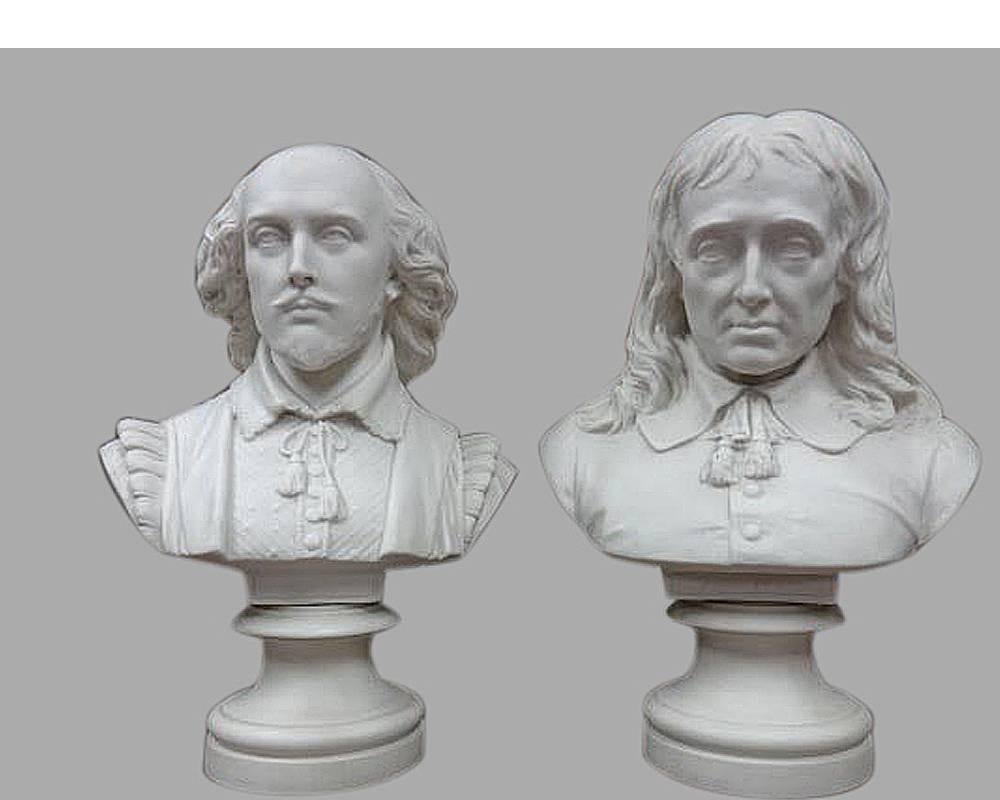 19th Century Copeland Parianb Busts 'Shakespeare' and 'Milton' 2