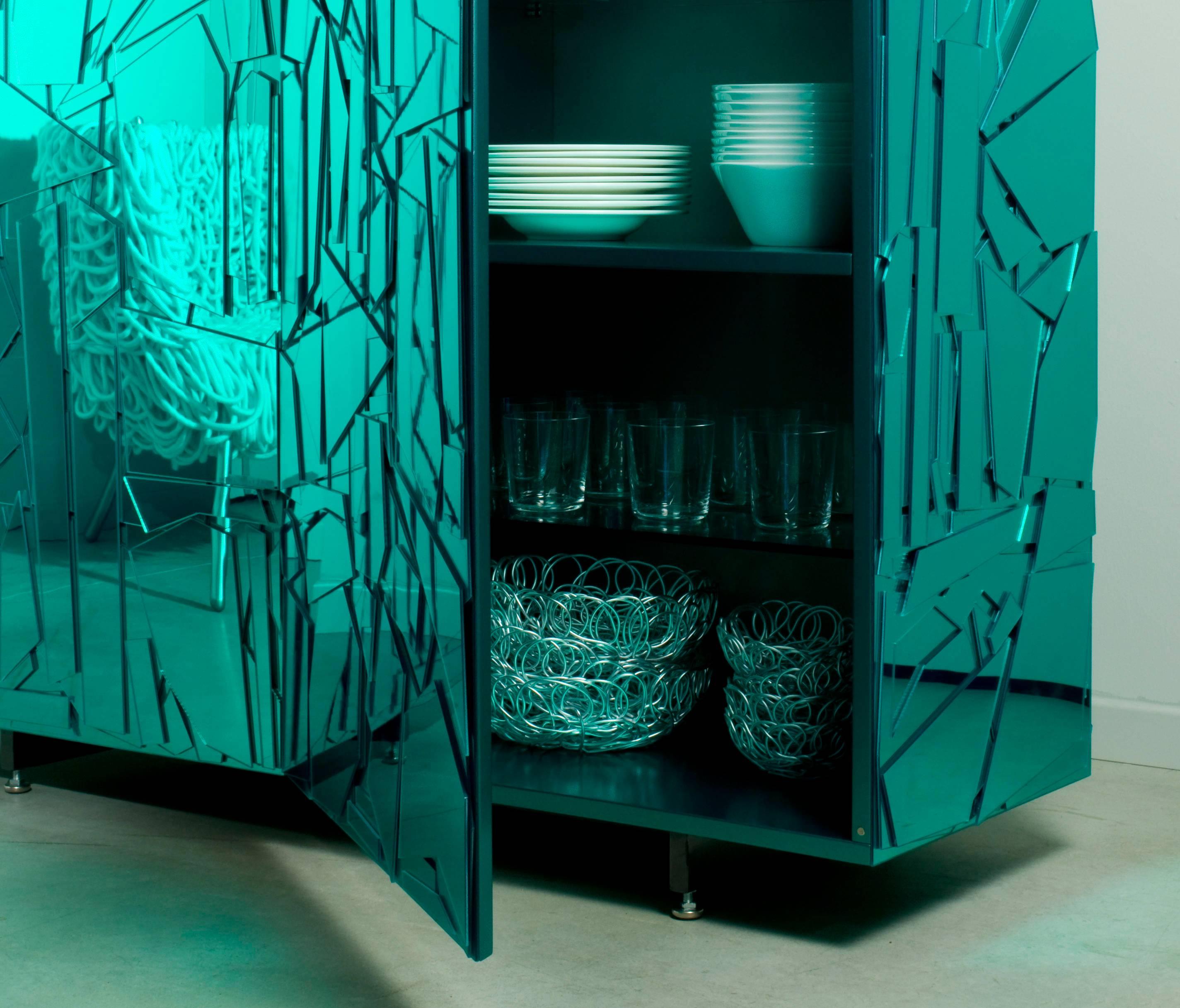 Lacquered Edra Scrigno Cabinet in Colored Methacrylate For Sale