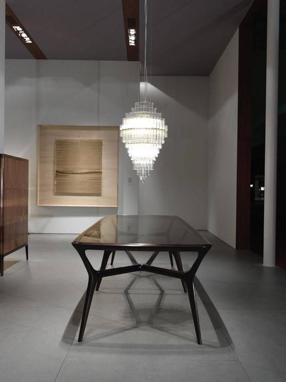 Ceccotti Seven Miles Dining Table in Solid American Walnut with Glass/Wood Top For Sale at 1stdibs