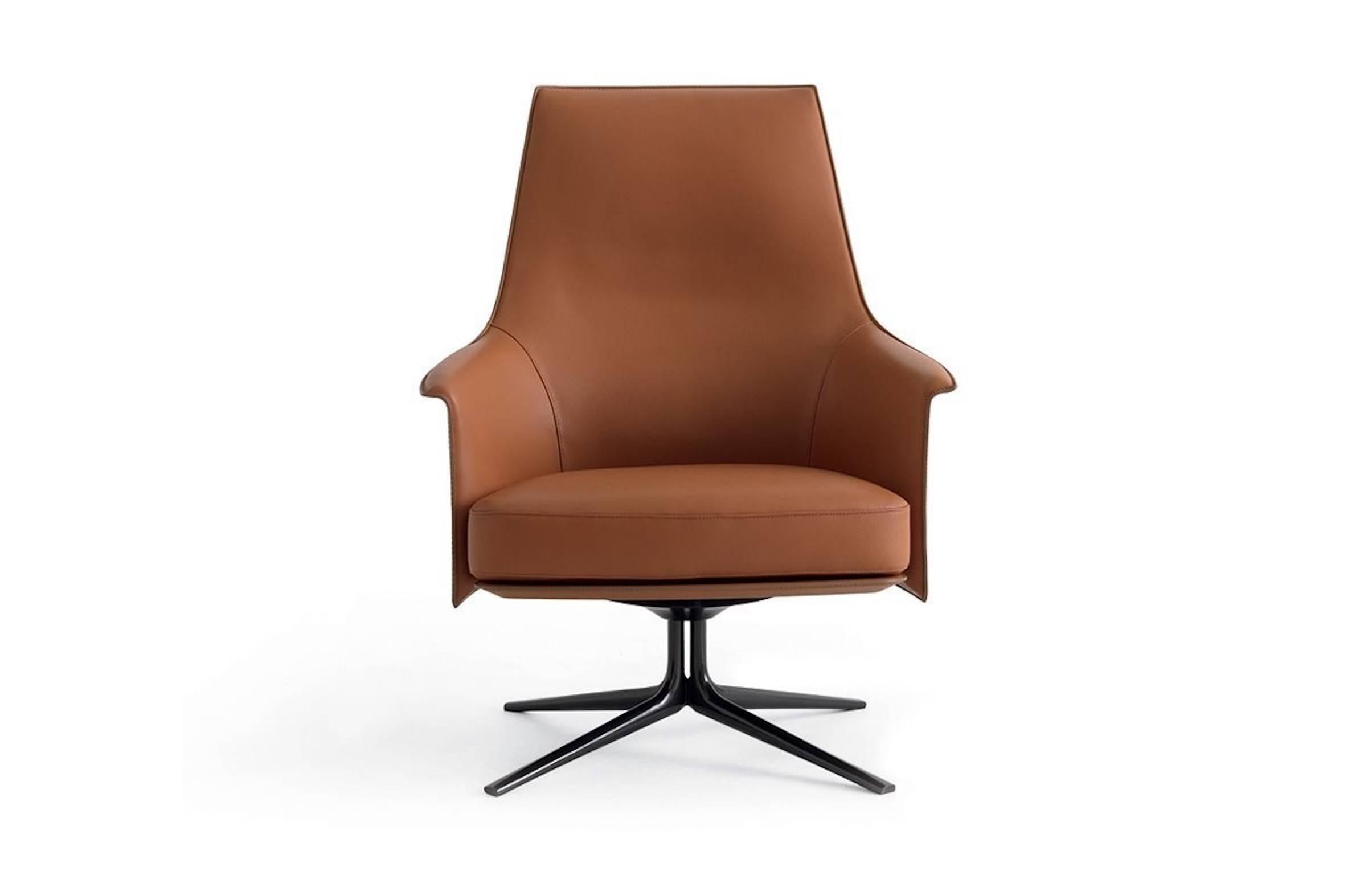 The natural elegance of Stanford stems from the lightness of its design: a thin, enveloping shell, like a dress on a slender frame of die-cast aluminium.

Frame in compact polyurethane, with flexible polyurethane internal insert
Seat cushion in
