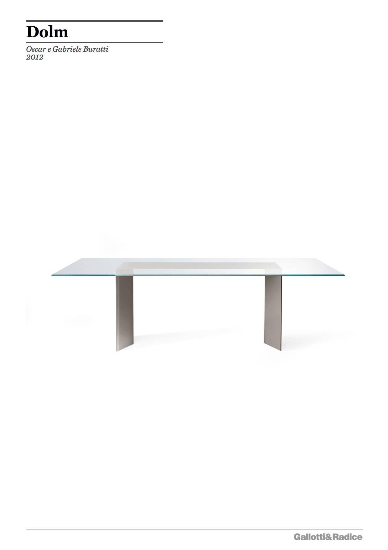 Italian Dolm Table by Gallotti and Radice in Transparent and Lacquered Glass For Sale