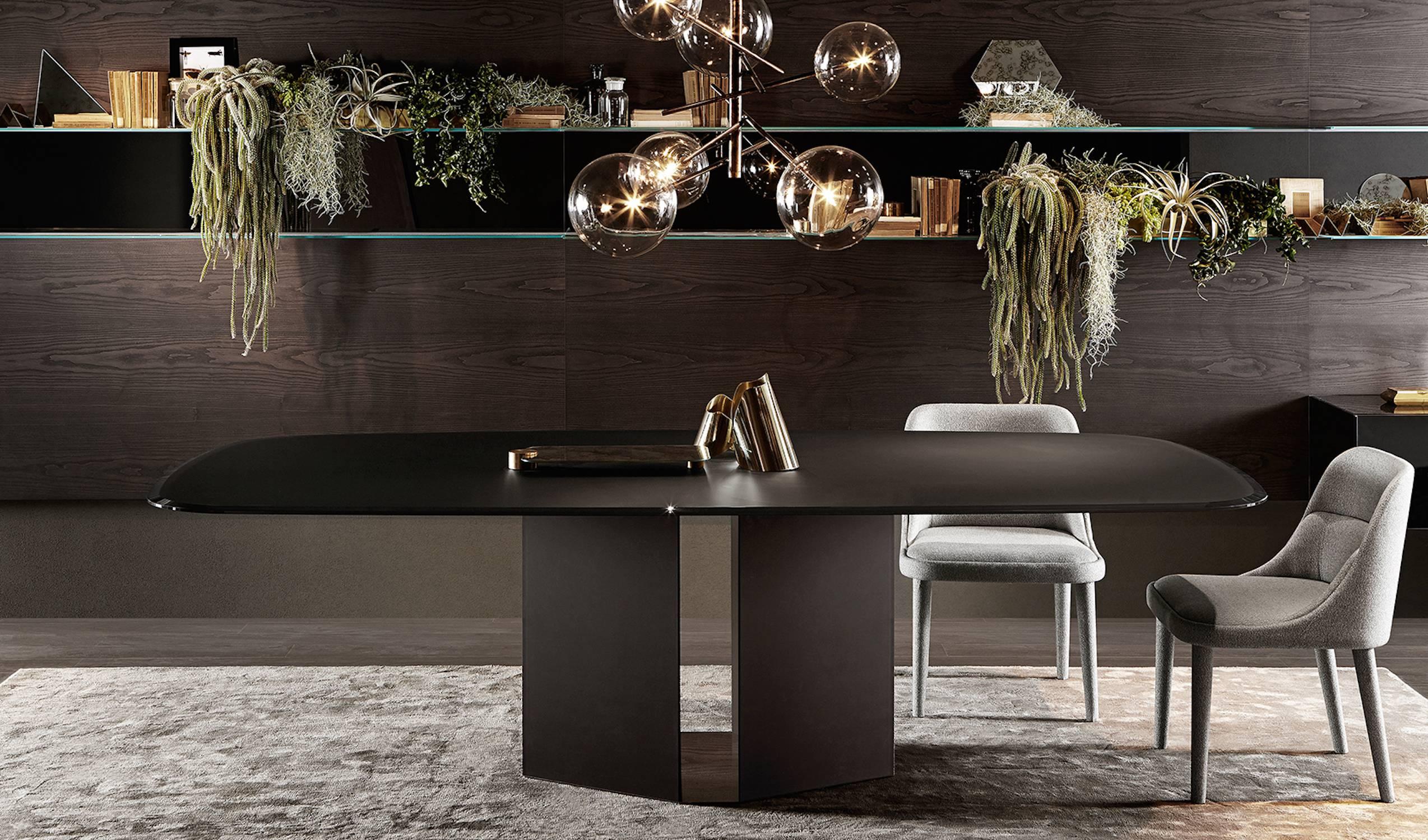 Modern Gallotti and Radice Eyl Dining Table in Painted Glass For Sale