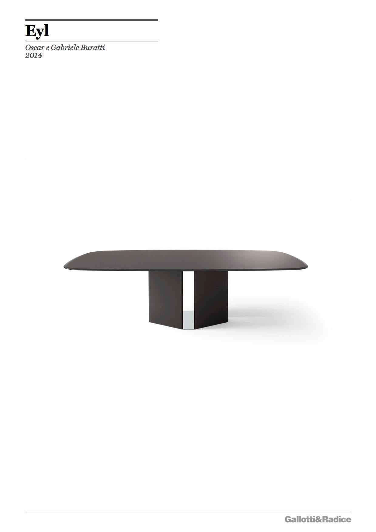 Italian Gallotti and Radice Eyl Dining Table in Painted Glass For Sale
