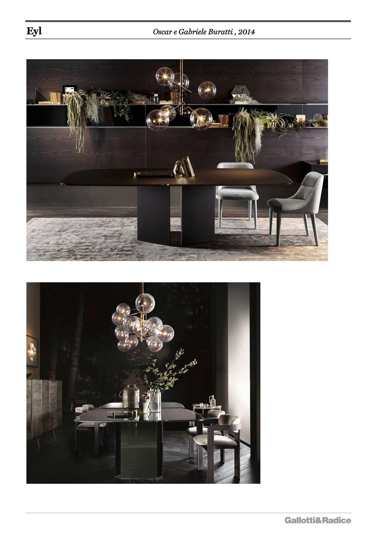 Contemporary Gallotti and Radice Eyl Dining Table in Painted Glass For Sale