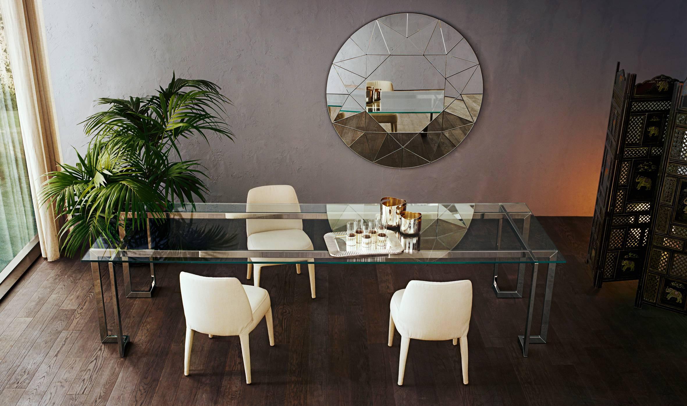 Gallotti and Radice Lord Table in Glass and Stainless Steel In New Condition For Sale In Rhinebeck, NY