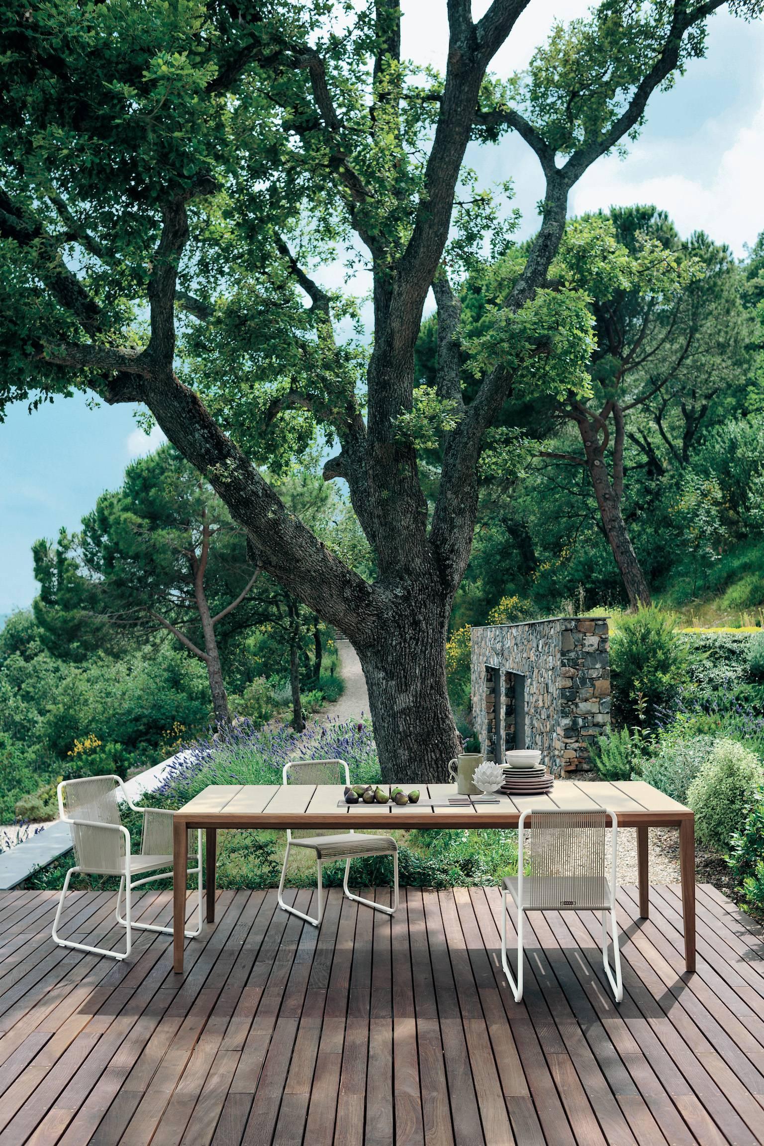 Roda Teka Dining Table for Outdoor/Indoor Use in Teak and Glazed or Matt 