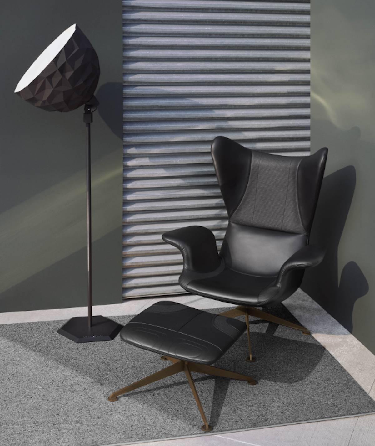 Modern Longwave High Back Armchair with Swivel Base by Diesel with Moroso For Sale