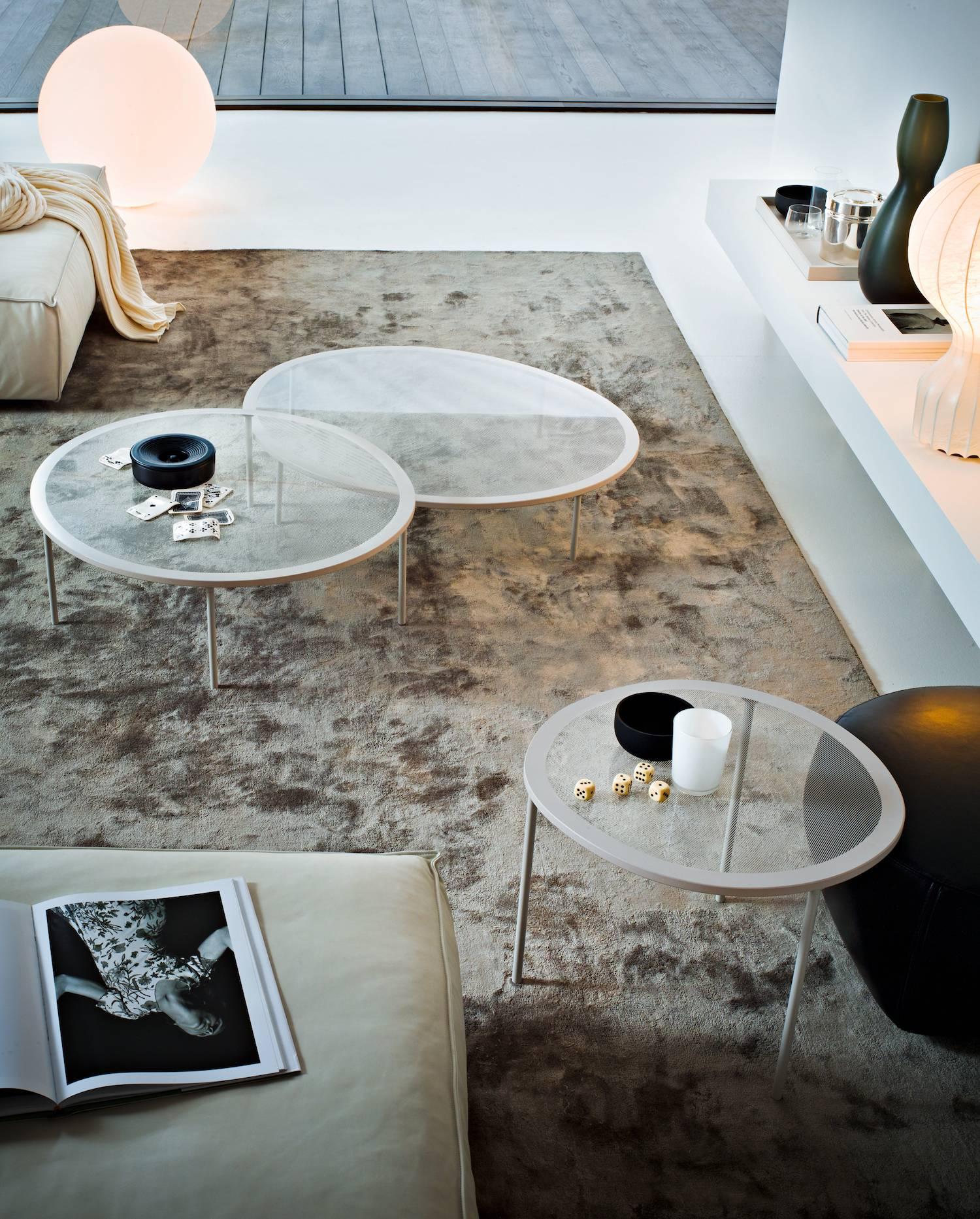 Modern Gallotti & Radice Taffy Coffee Tables in Four Colors of Screen Printed Glass For Sale