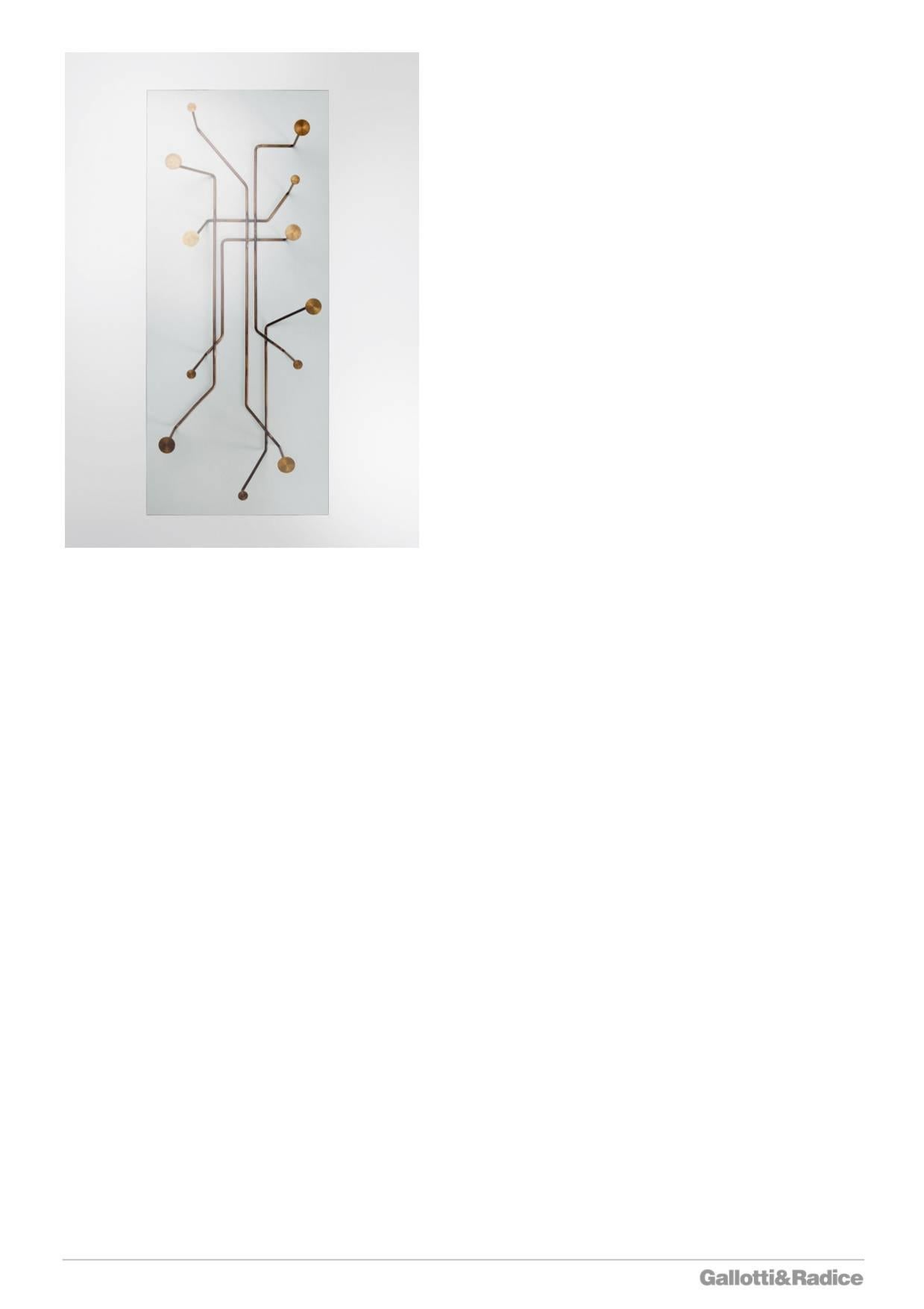 Gallotti & Radice Connection Table in Hand Burnished Brass and Extralight Glass For Sale 1