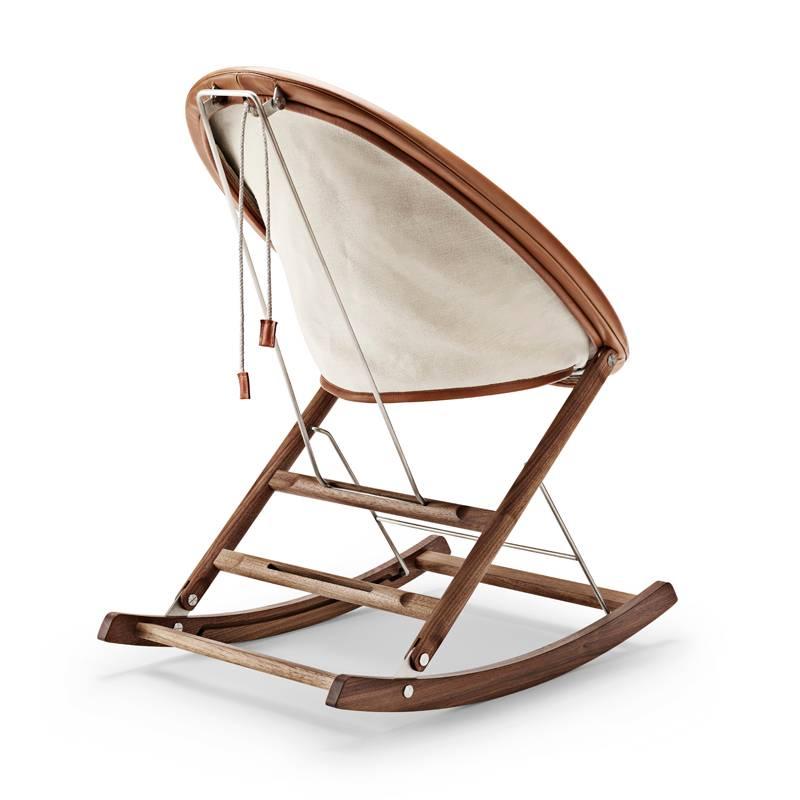 Anker Bak's rocking nest chair, is a small, functional and very comfortable chair. It was actually created with the designer's sister in mind, as she sought a comfortable and practical piece of furniture in which to rest and relax with her newborn
