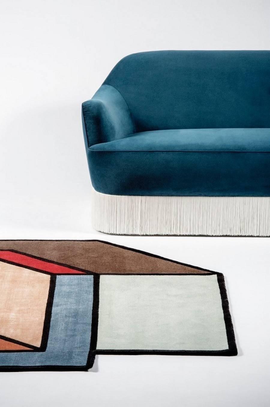 Contemporary Visioni B Carpet by Patricia Urquiola in Himalayan Wool For Sale