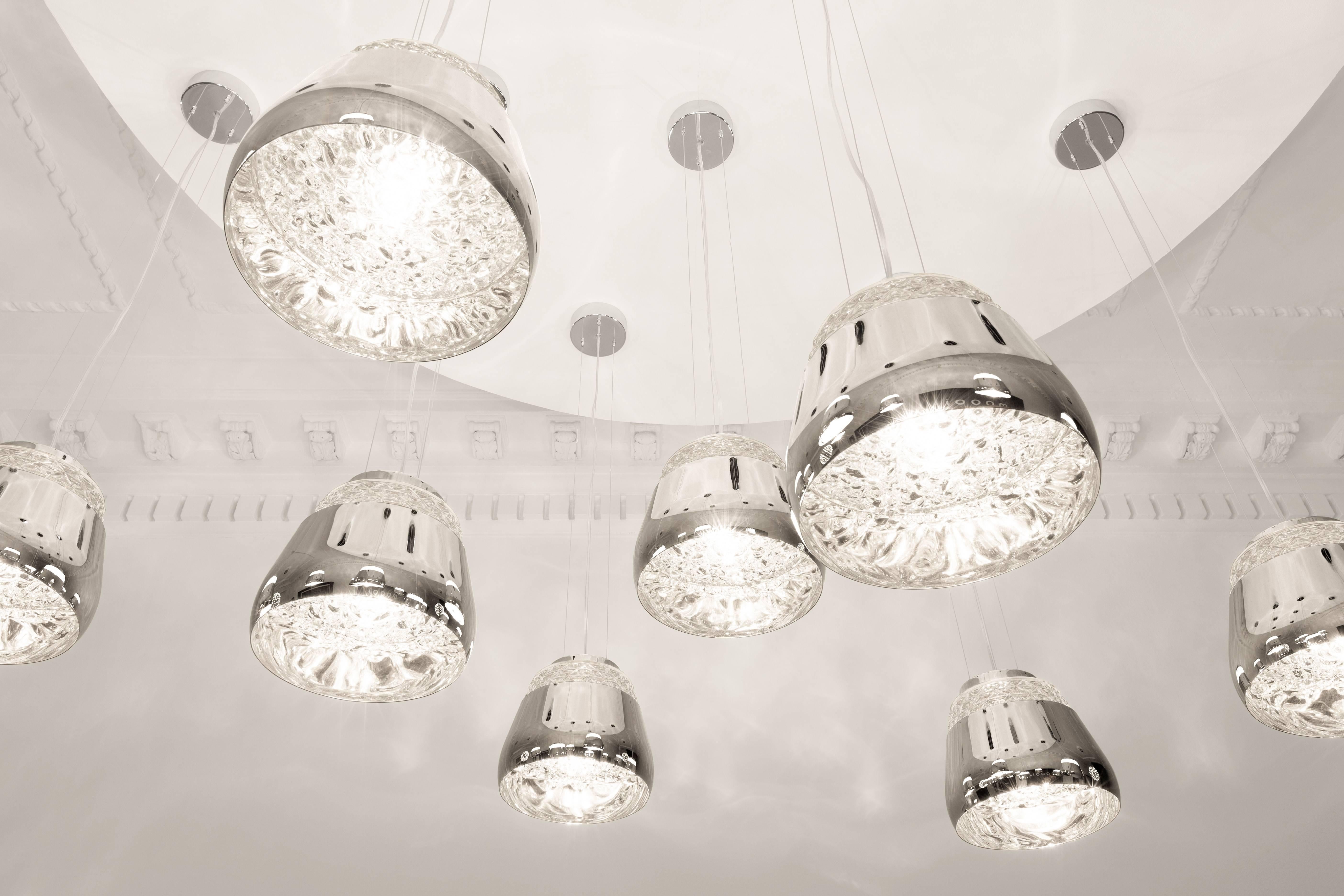 Contemporary Moooi Valentine Large Suspension Fixture in Black, White, Gold or Chrome For Sale