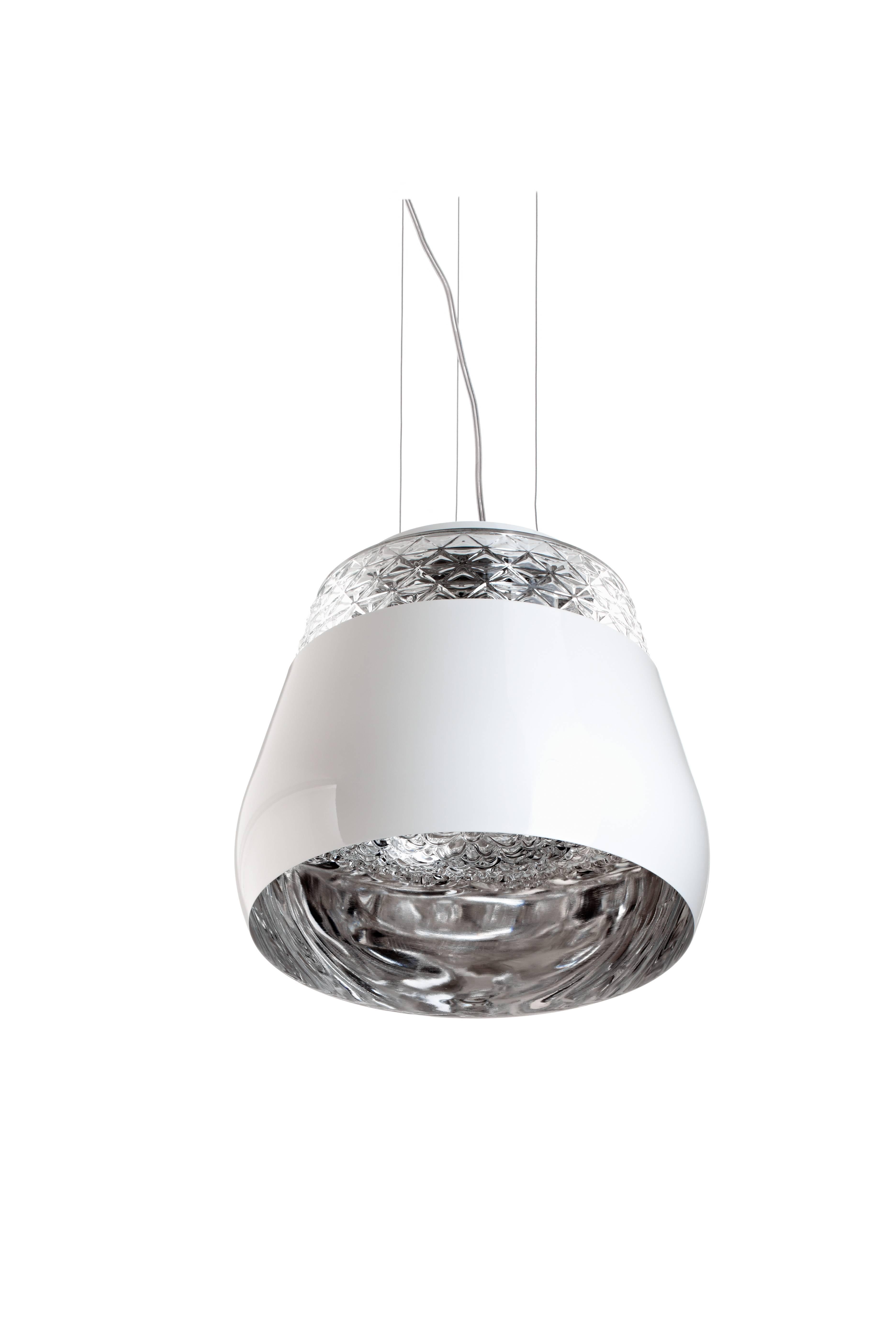 Modern Moooi Valentine Large Suspension Fixture in Black, White, Gold or Chrome For Sale