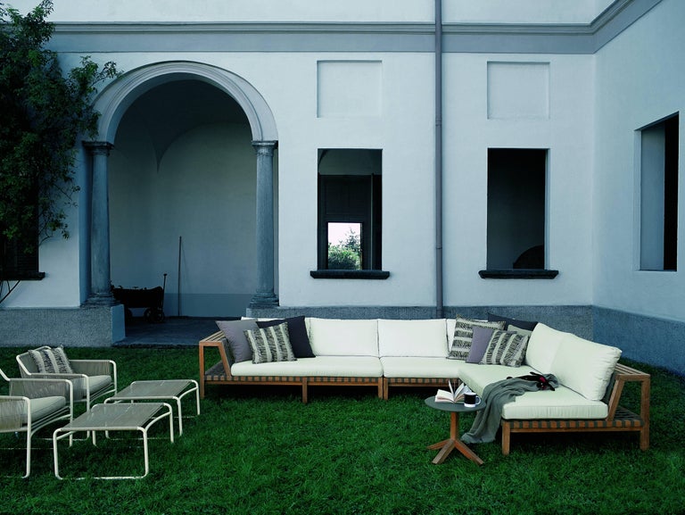Roda Outdoor Network Sofa Teak W/ Grey Belts And Tan Cushions In Contemporary Roda Outdoor Network Sofa Teak w/ Grey Belts & Tan Cushions in Stock & - Roda Outdoor Network Sofa Teak W/ Grey Belts And Tan Cushions In