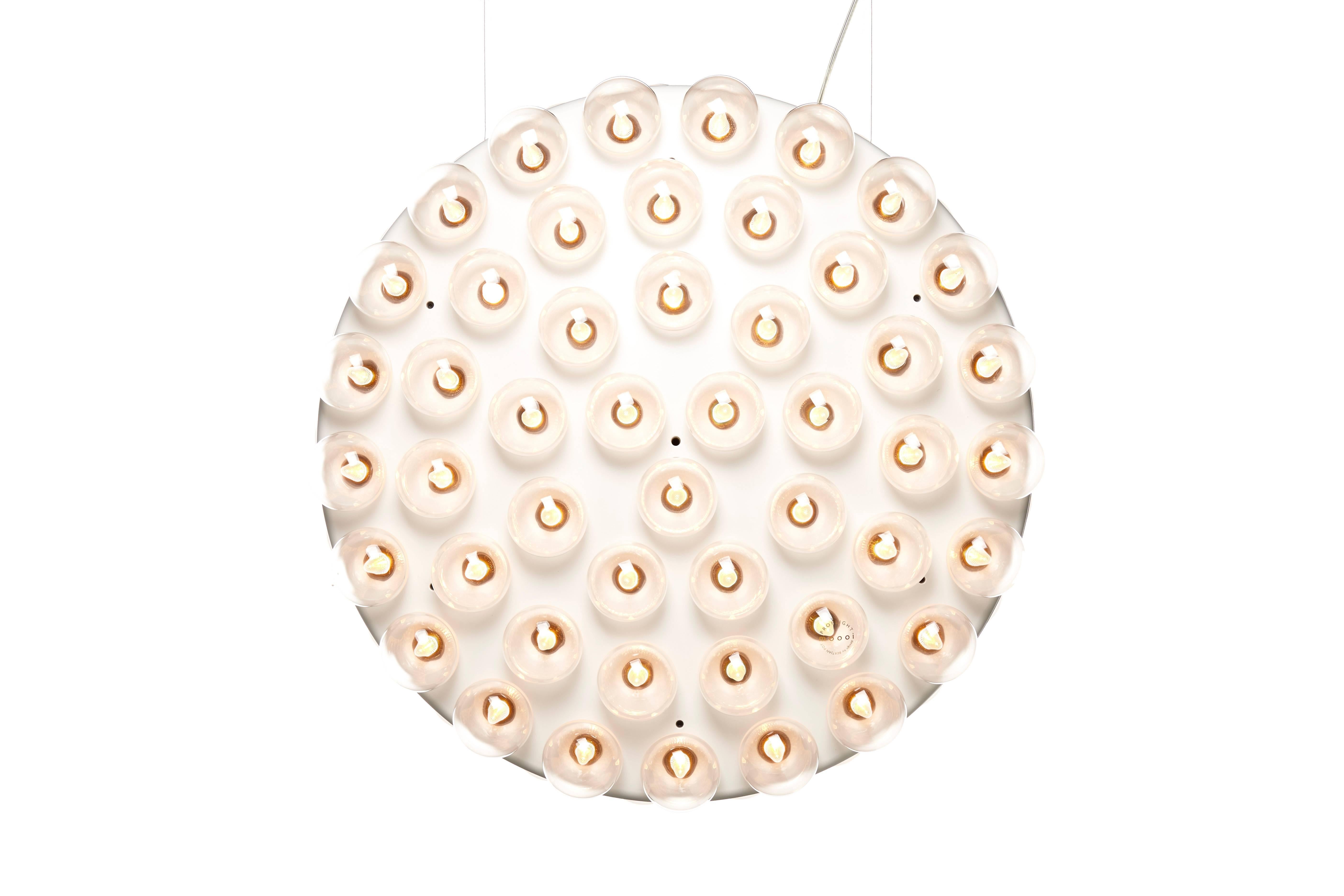 Moooi Prop Suspension Light in Round with Led Lights on One or Both Sides In New Condition For Sale In Rhinebeck, NY