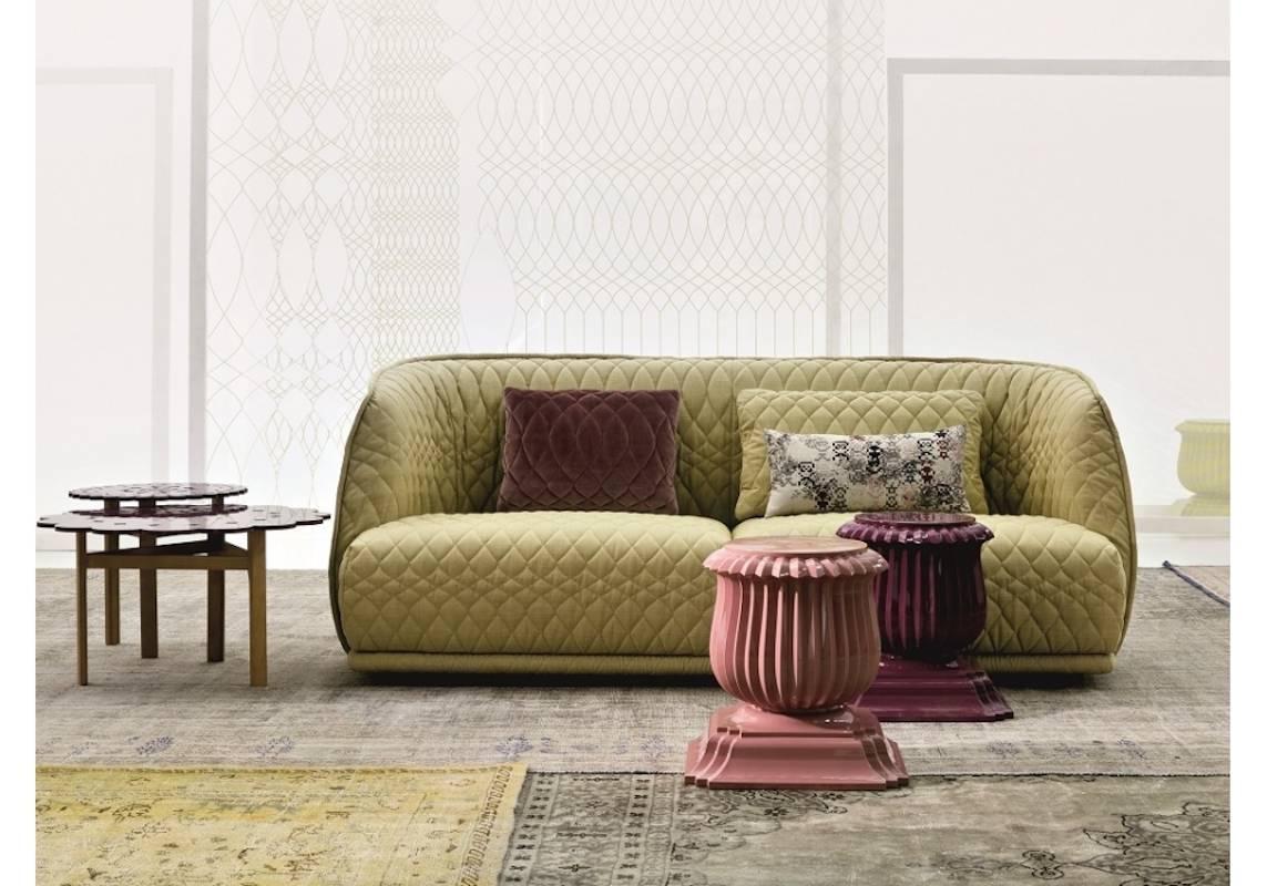 Modern Moroso Redondo Three-Seat Sofa in Quilted Upholstery by Patricia Urquiola For Sale