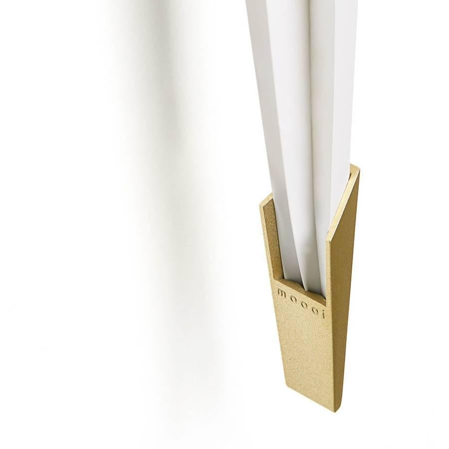 Dutch Moooi Perch LED Wall Sconce Light in Brass with Small White Bird For Sale