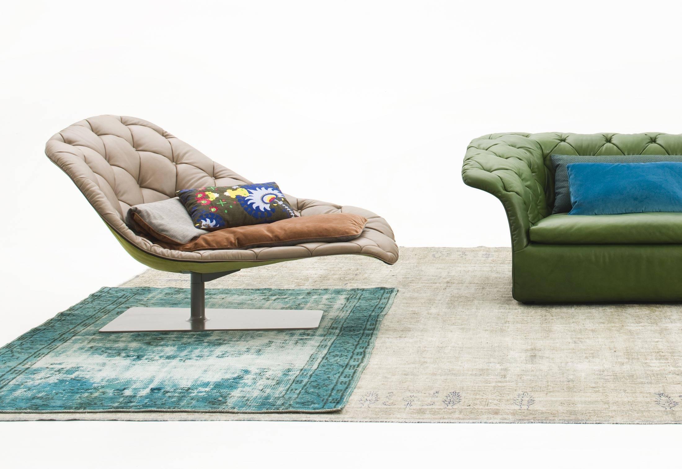 Contemporary Moroso Bohemian Three-Seat Sofa in Tufted Leather by Patricia Urquiola For Sale