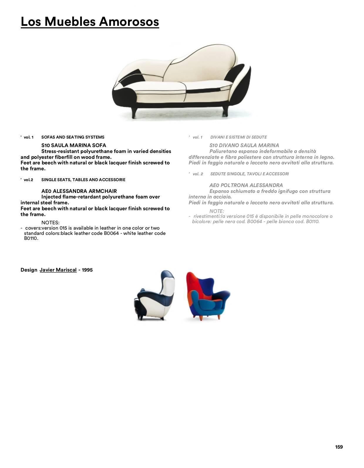 Alessandra-Sessel von Javier Mariscal in Schwarz und Weiß oder mehrfarbig im Angebot 9
