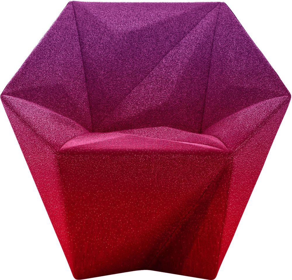 Moroso Gemma Chair by Daniel Liebeskind in Fuchsia and Purple Blur Fabric im Angebot
