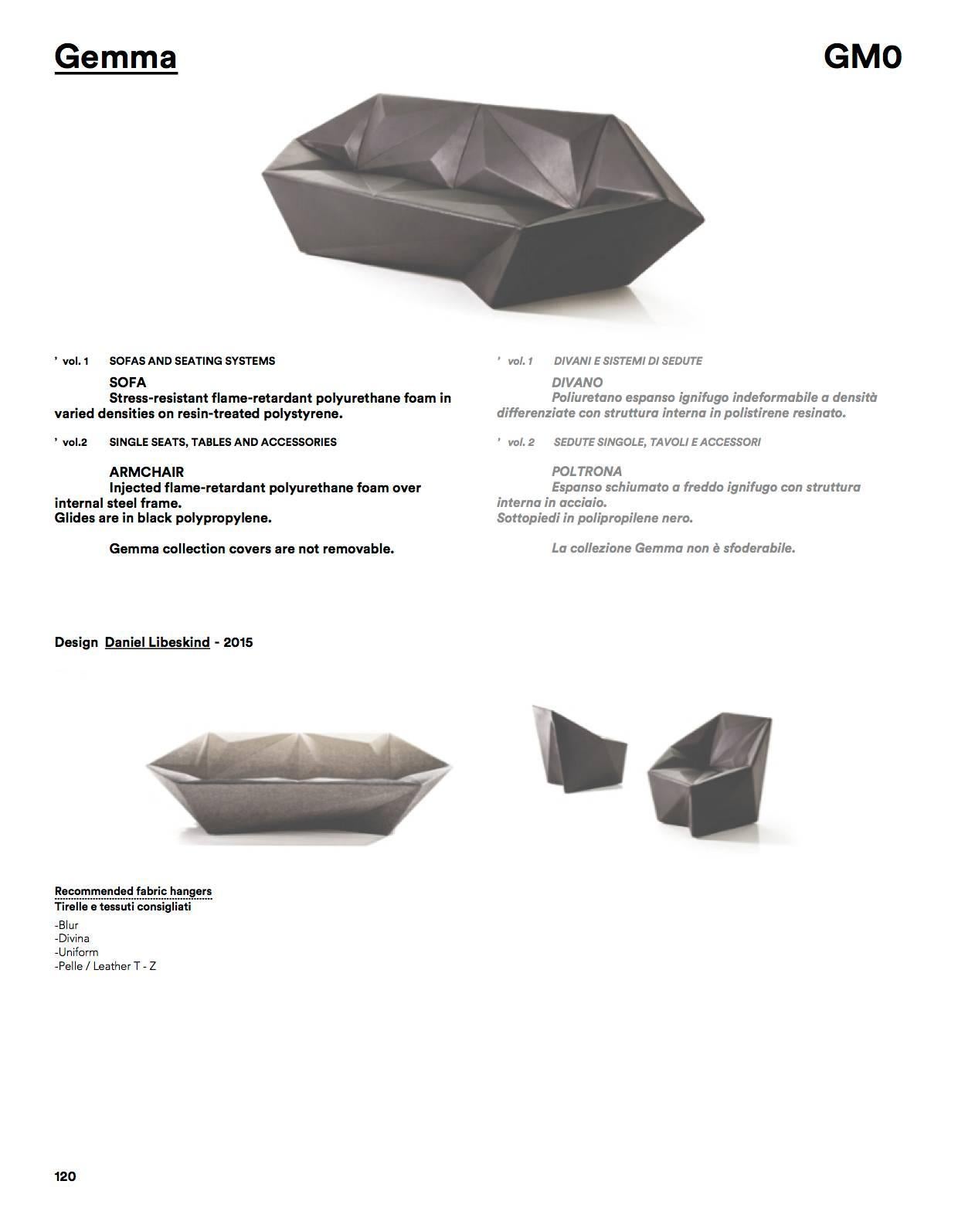 Moroso Gemma Chair by Daniel Liebeskind in Fuchsia and Purple Blur Fabric im Angebot 6