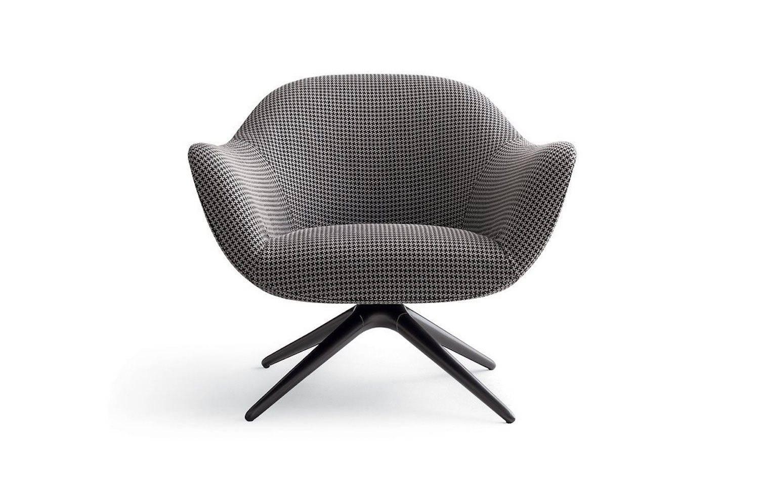 Poliform Mad Armchair by Marcel Wanders in Velvet or Fabric Covering & Wood Legs For Sale 1