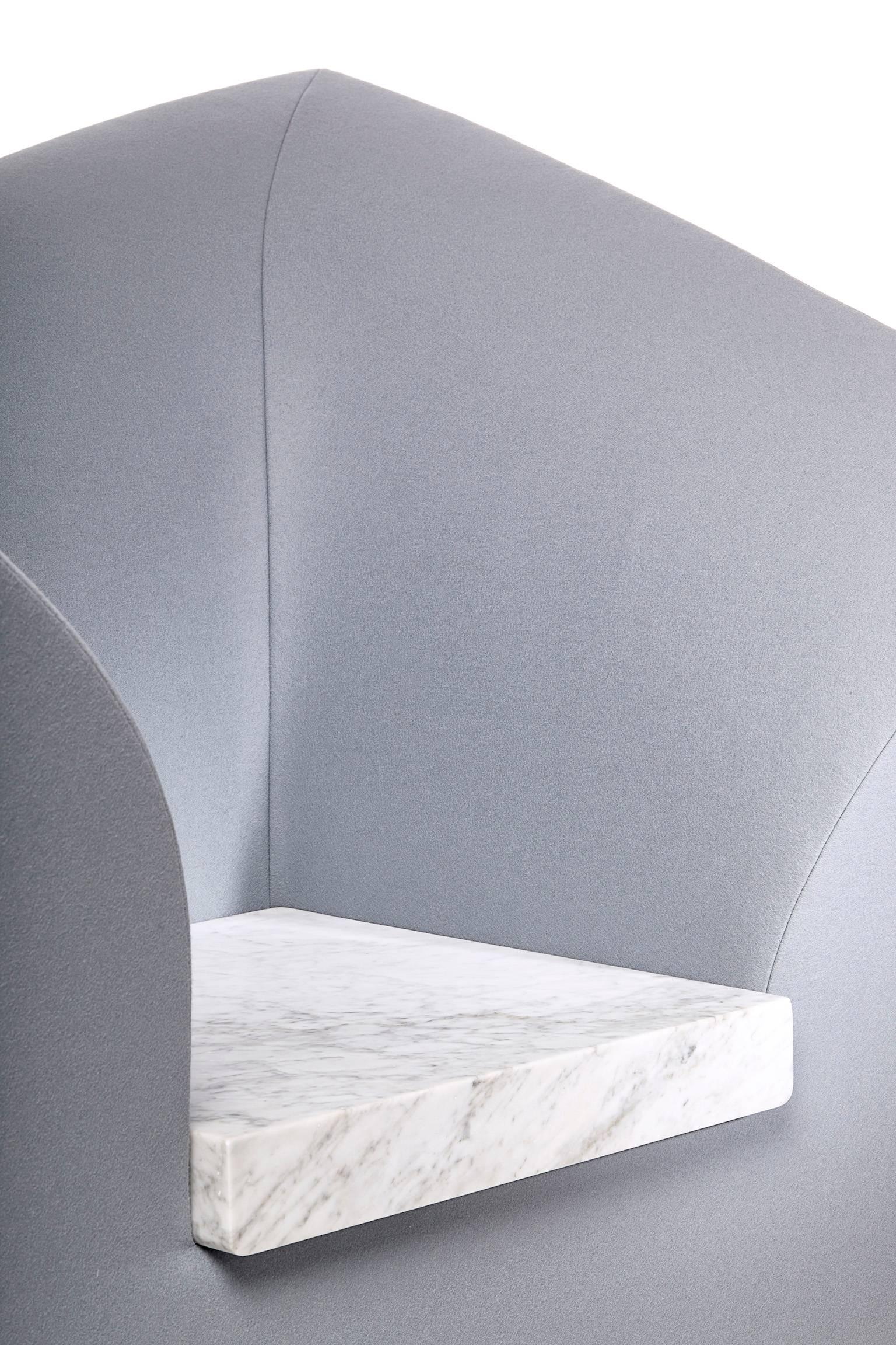 Molded Moooi Compression Sofa with Carrara Marble Seat For Sale