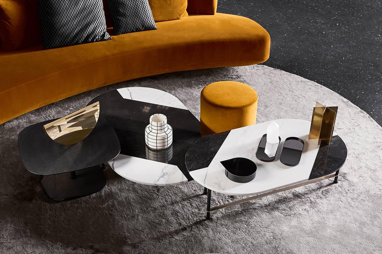 Modern Gallotti & Radice Round Audrey Sofa in Velvet, Fabric or Leather in 2 sizes For Sale