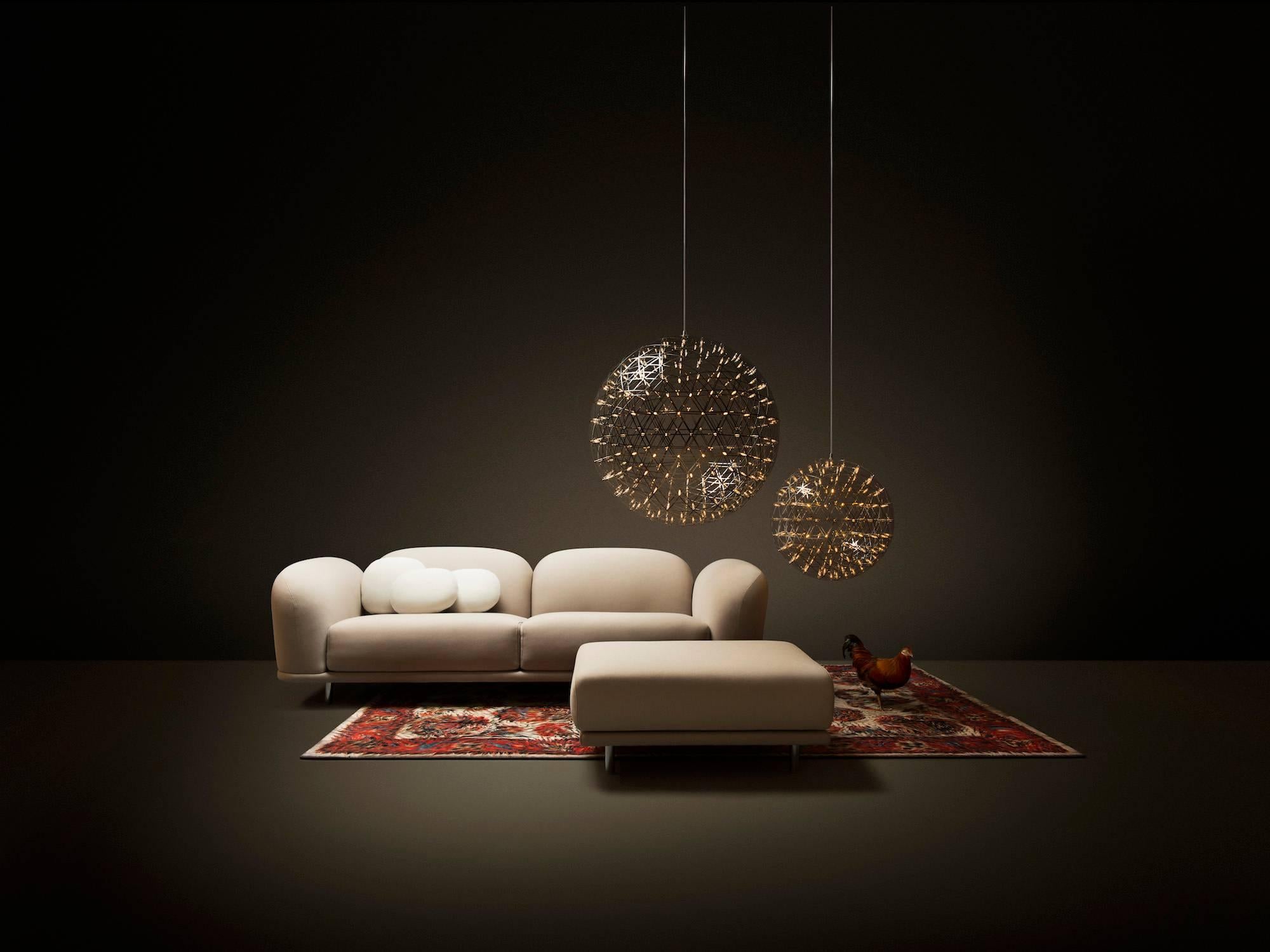 Dutch Moooi Raimond Suspension Light Fixture in Stainless Steel and LED Lights For Sale