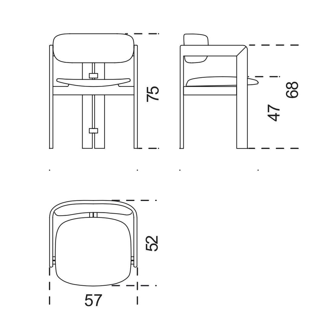 Italian 0414 Dining Chair in Wood and Upholstery by Gallotti & Radice For Sale