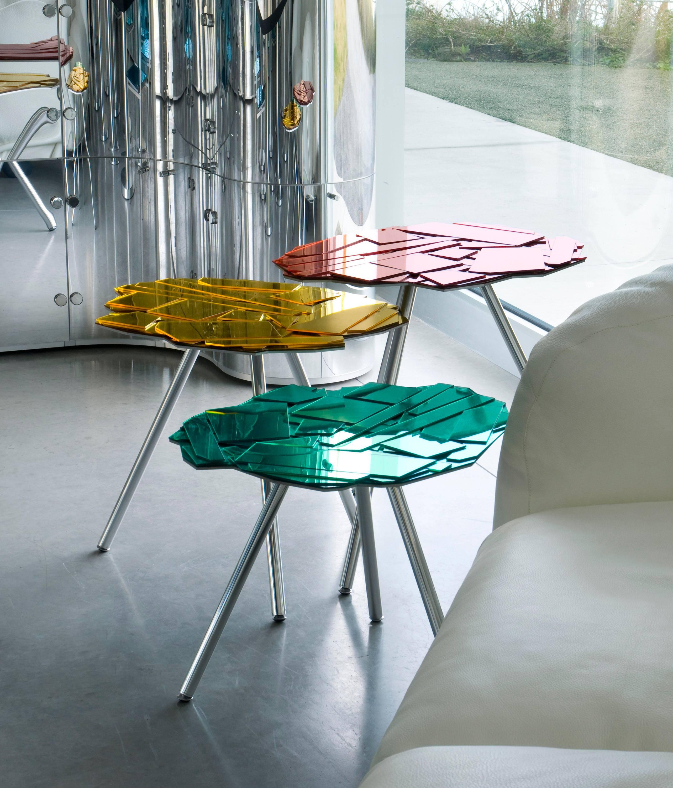 Italian Edra Brasilia Coffee or Side Table in Colored Methacrylatea For Sale