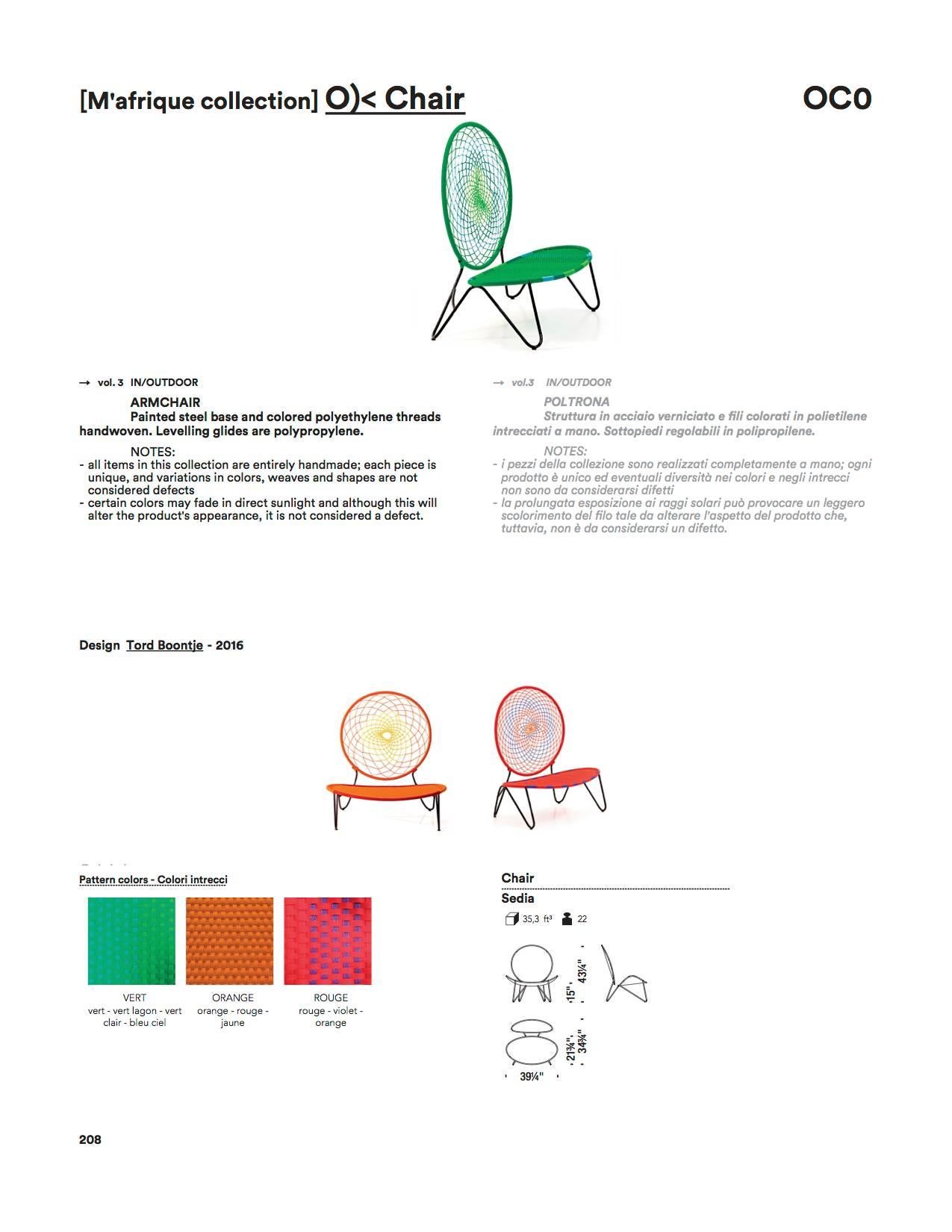 Contemporary O)< Chair by Tord Boontje for Moroso for Indoor & Outdoor Use For Sale