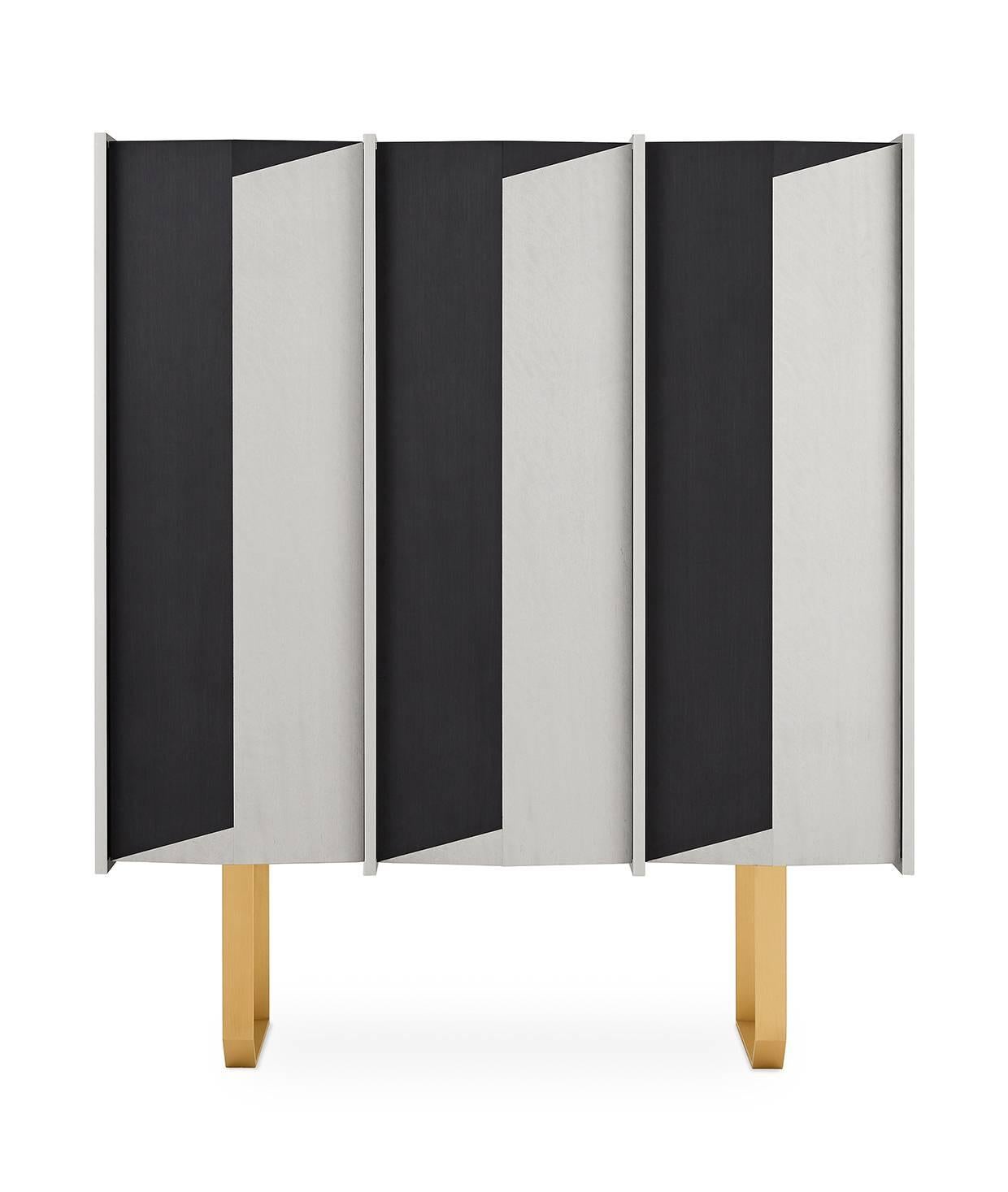 Italian Diedro XL Sideboard / Credenza in Wood with Metal Details by Gallotti & Radice For Sale