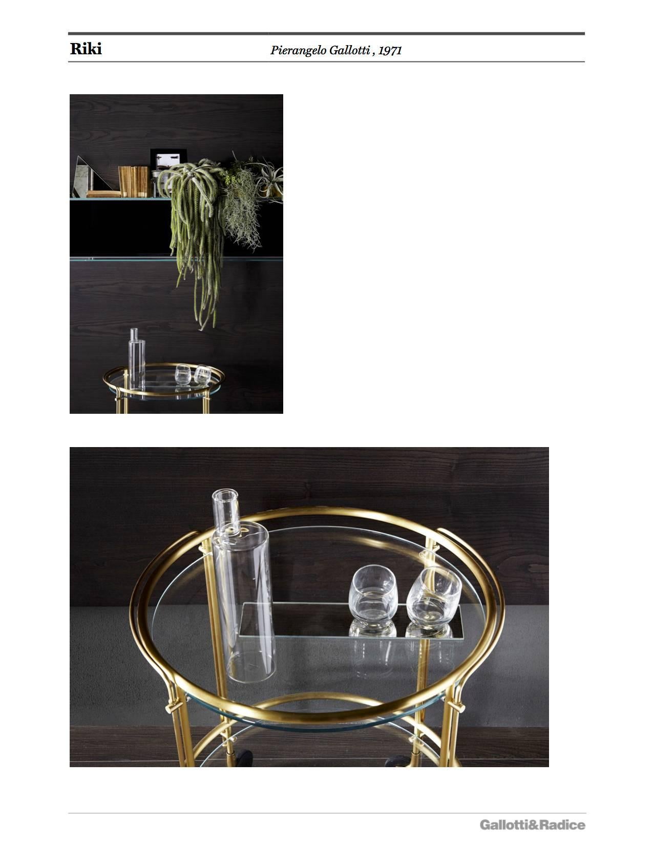 Gallotti and Radice Riki Bar Cart or Trolley in Chrome or Brass For Sale 3