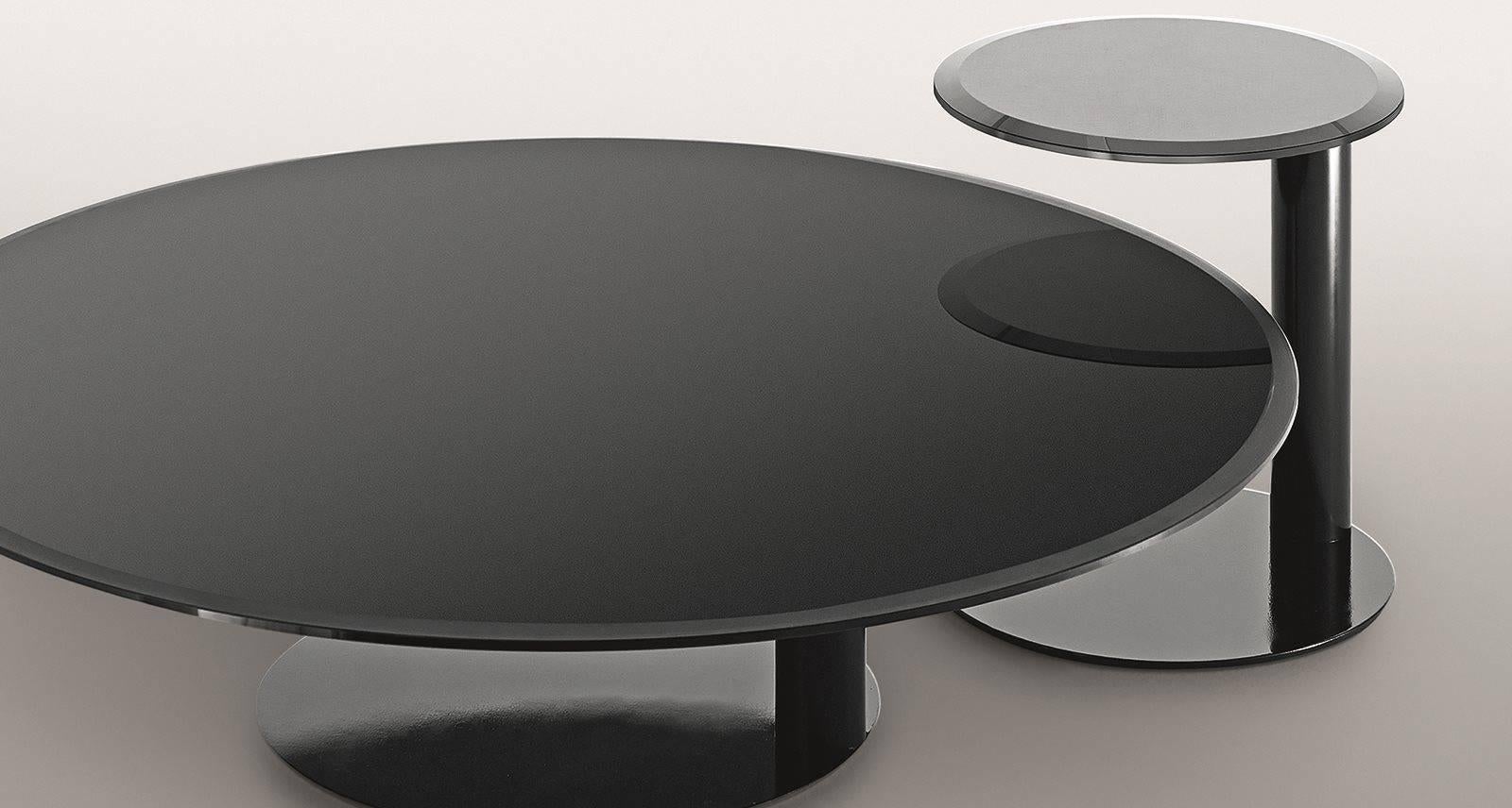 Modern Oto Mini Coffee and Side Tables in Back-Painted Glass by Gallotti & Radice For Sale