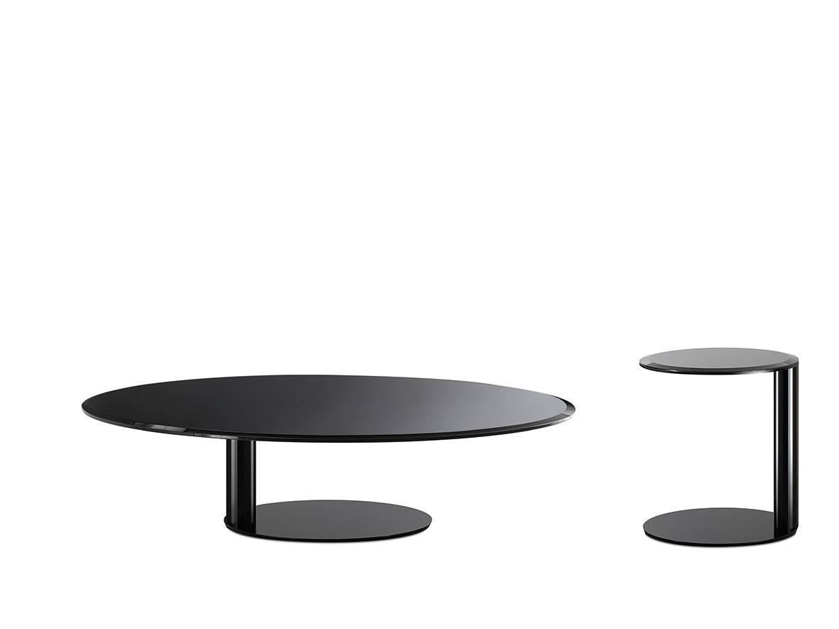 Italian Oto Mini Coffee and Side Tables in Back-Painted Glass by Gallotti & Radice For Sale