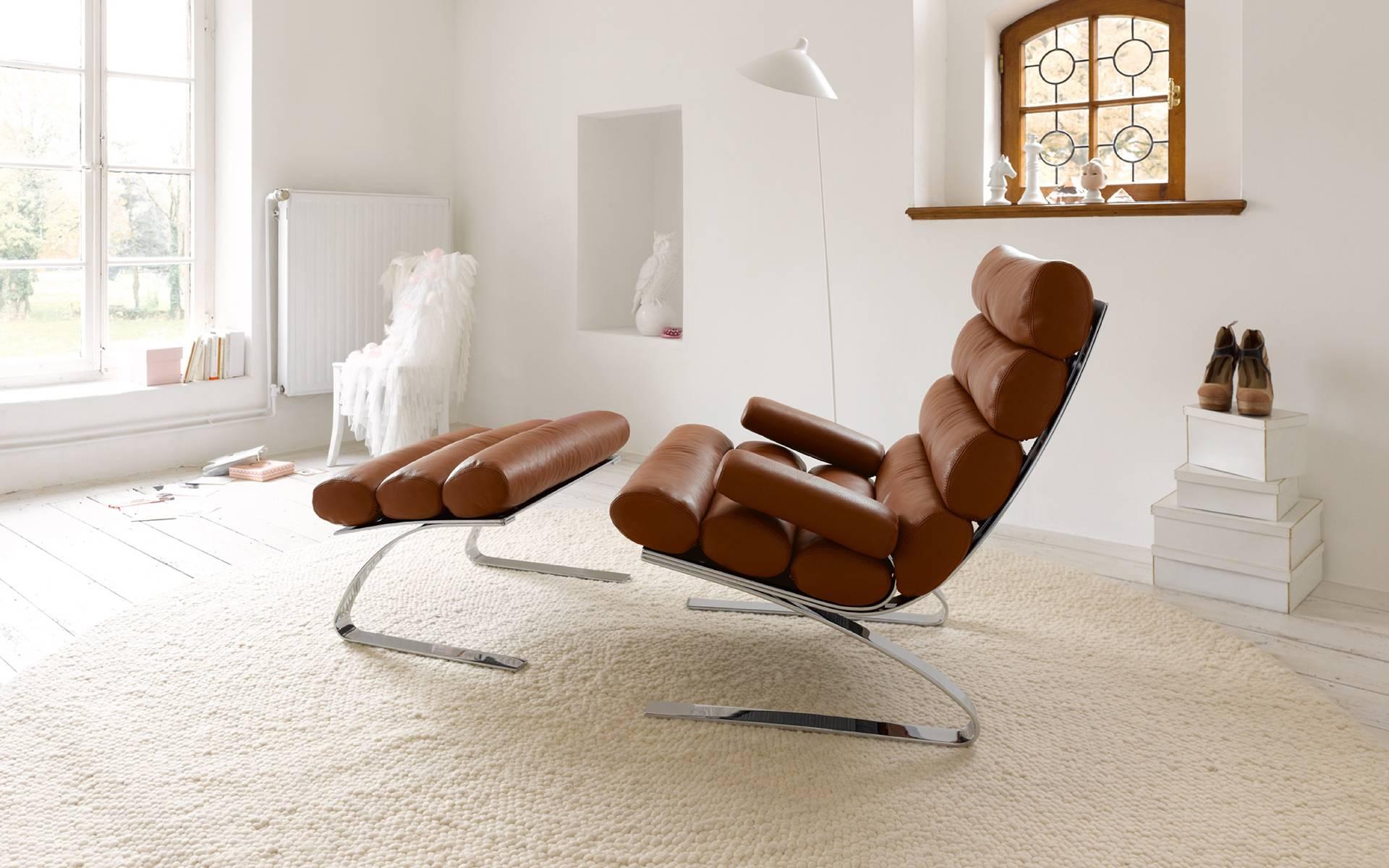 Sinus Lounge Chair with Ottoman by COR (Moderne) im Angebot