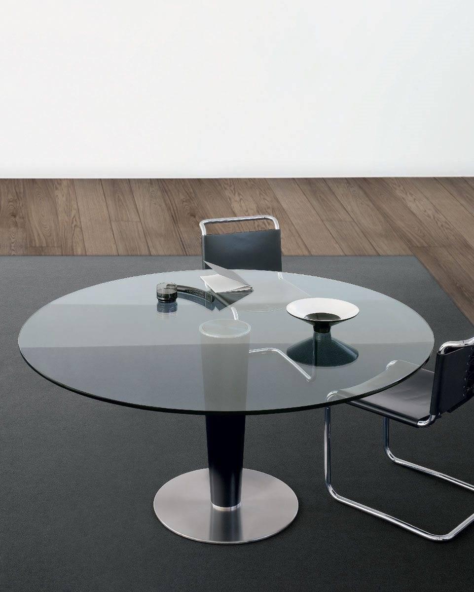 Blackened Gallotti and Radice Upside Table in Glass, Metal and Wood For Sale