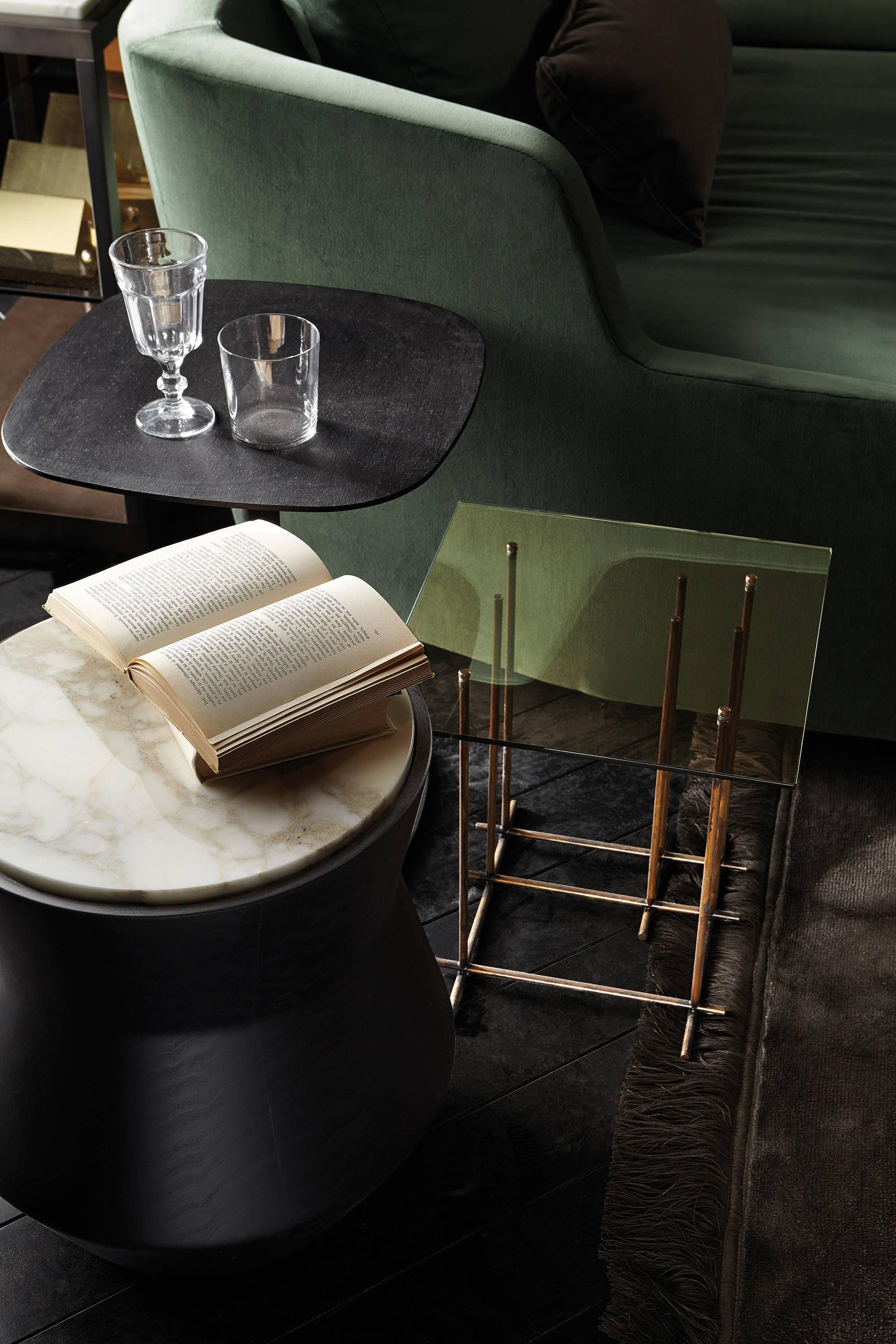 Contemporary Dama Side Table in Solid Wood and Marble by Gallotti & Radice For Sale