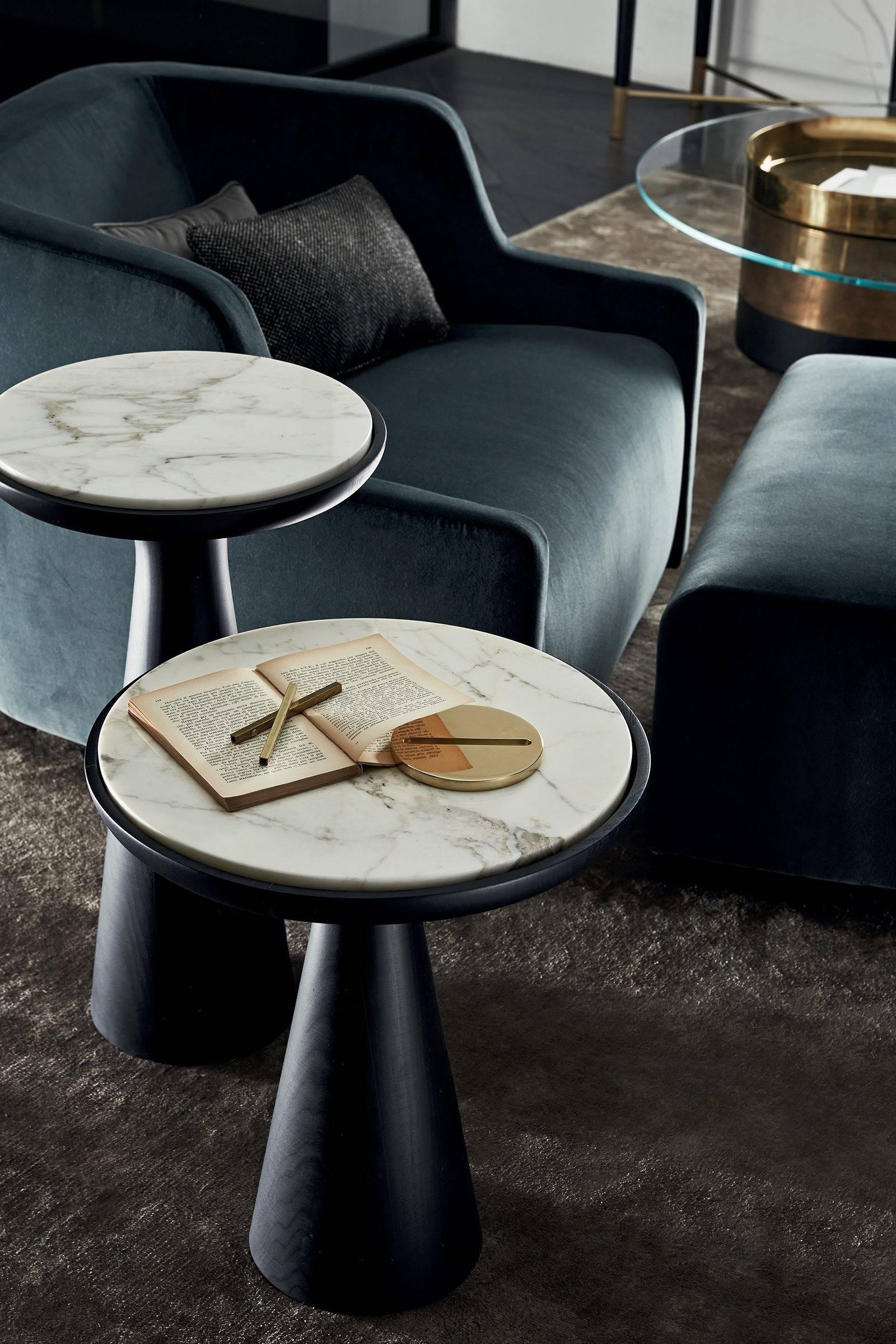Italian Fante Side Table in Solid Wood and Marble by Gallotti & Radice For Sale