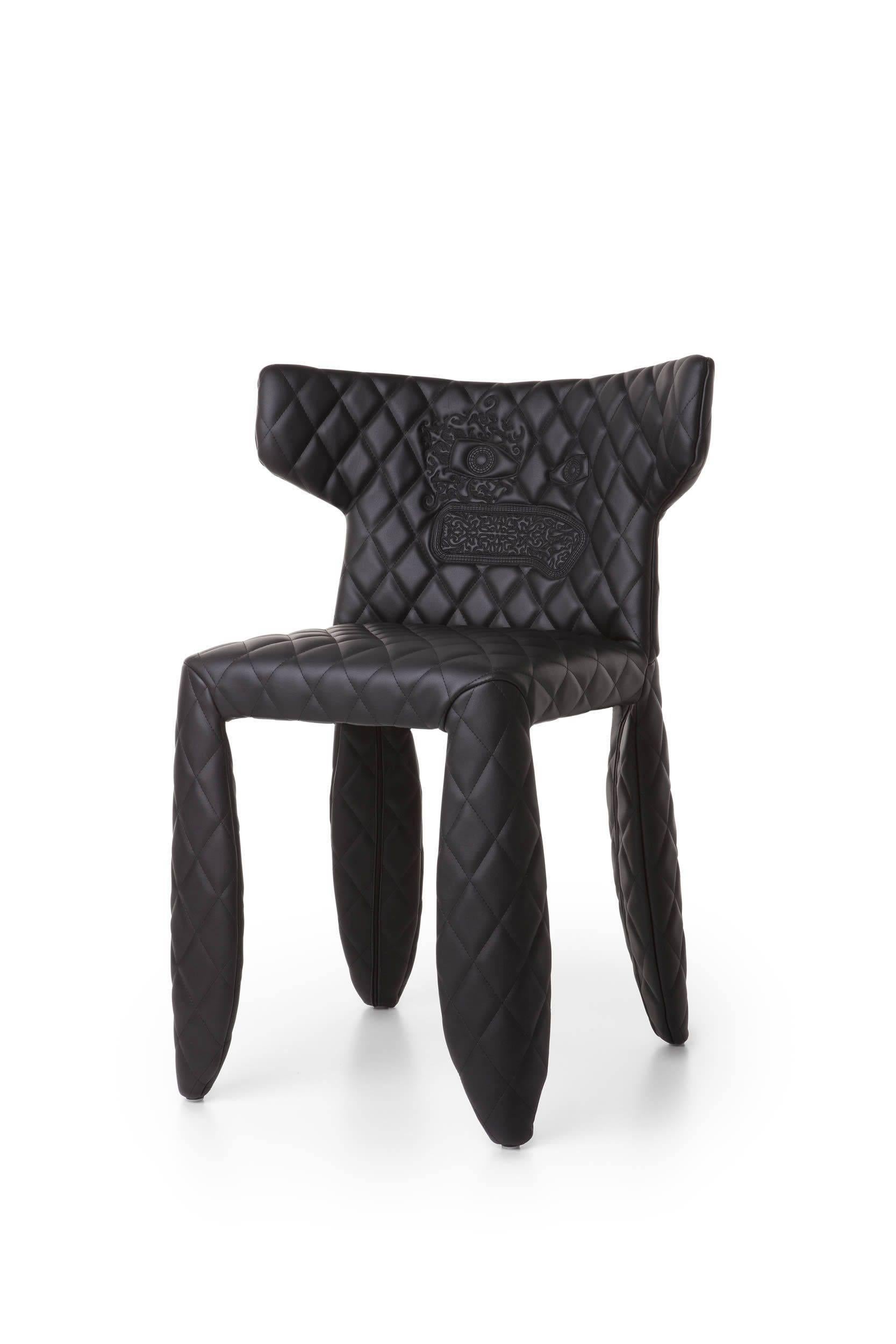 Modern Moooi Monster Chair by Marcel Wanders in Quilted & Embroidered Fabric or Leather For Sale