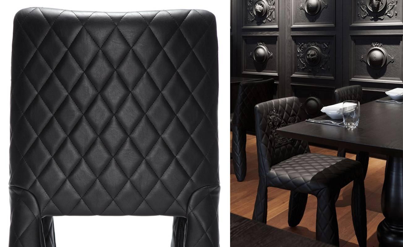 Moooi Monster Chair by Marcel Wanders in Quilted & Embroidered Fabric or Leather For Sale 1