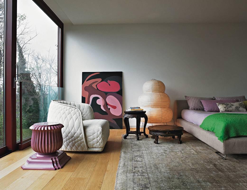 Fabric Moroso Redondo Armchair in Tufted Upholstery by Patricia Urquiola For Sale