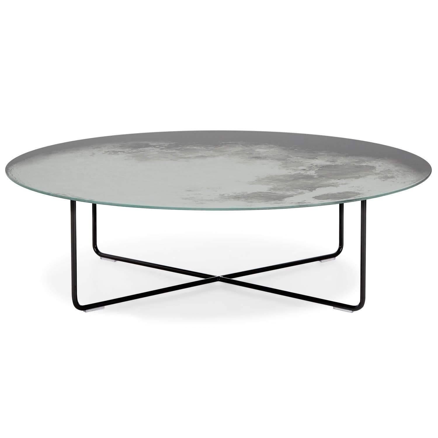 Round coffee table in printed mirror finish by Moroso with Diesel. 

It is your personal piece of the night sky. The moon printed on the mirrored surface combines function and fantasy. Let yourself go and howl at the moon.

Glass mirror with