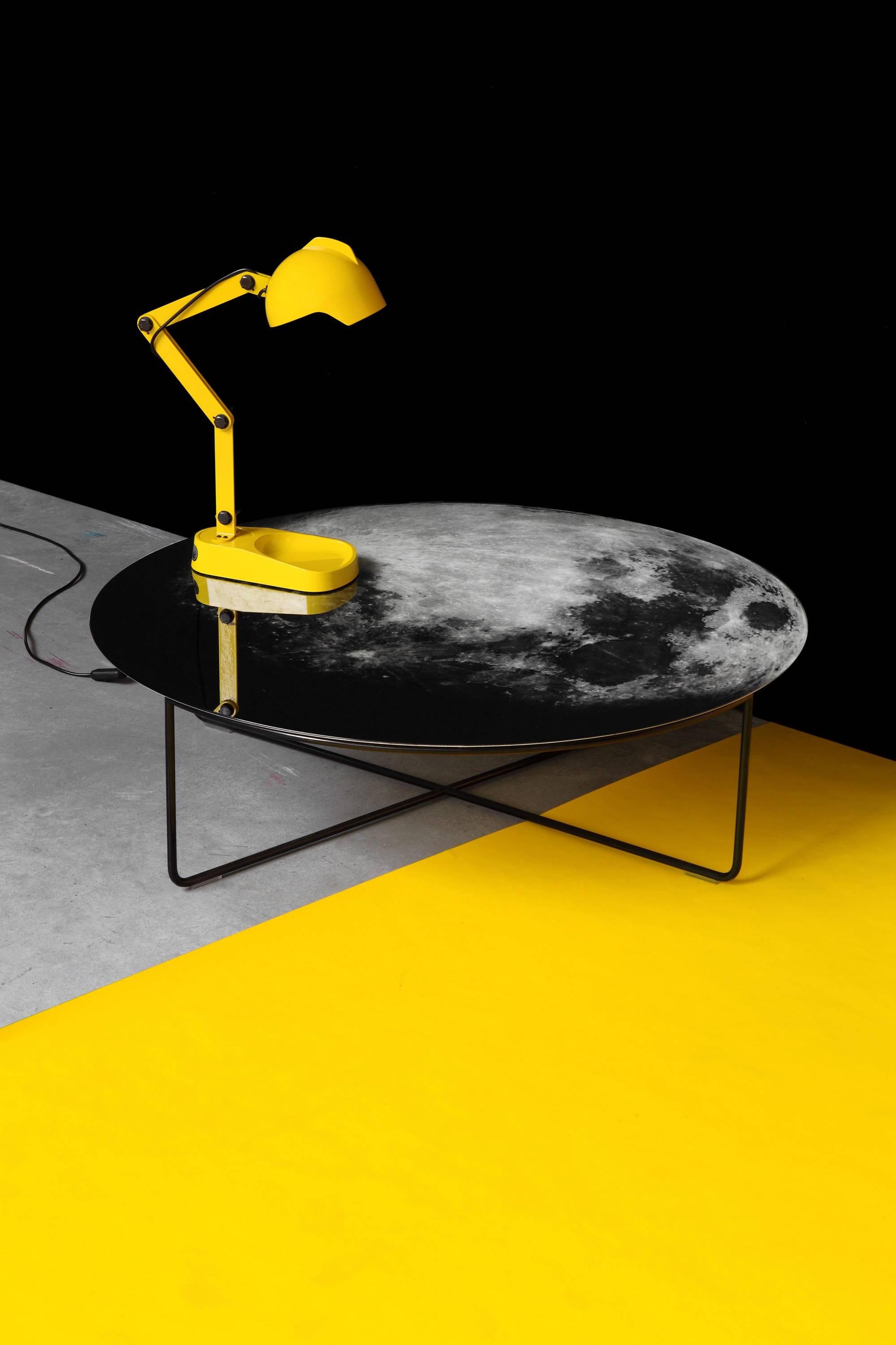 Italian My Moon My Mirror Coffee Table by Moroso with Diesel in Printed Glass For Sale