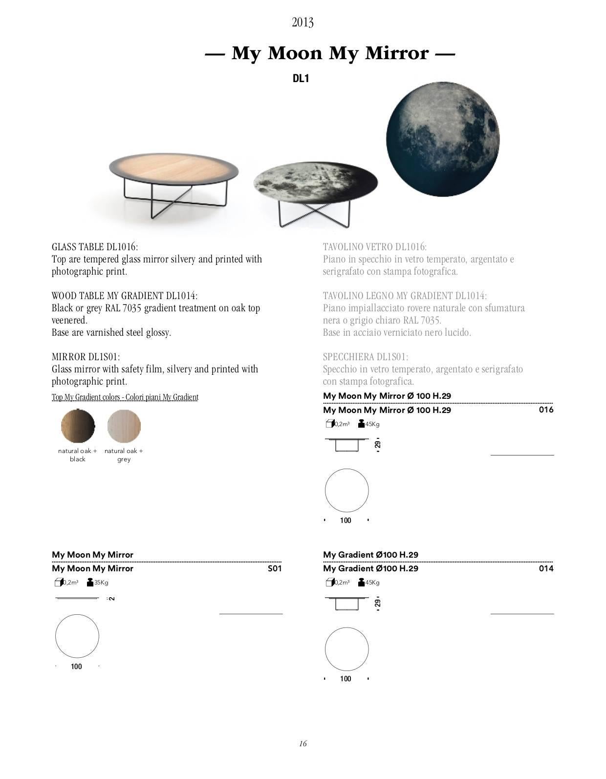 My Moon My Mirror Coffee Table by Moroso with Diesel in Printed Glass For Sale 3