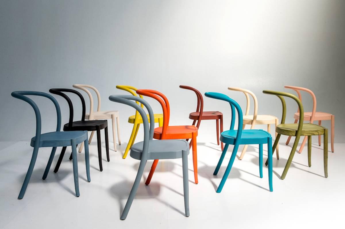 Modern Moroso St Mark Dining Chair in Colored Solid Ash Wood 6 Colors available For Sale