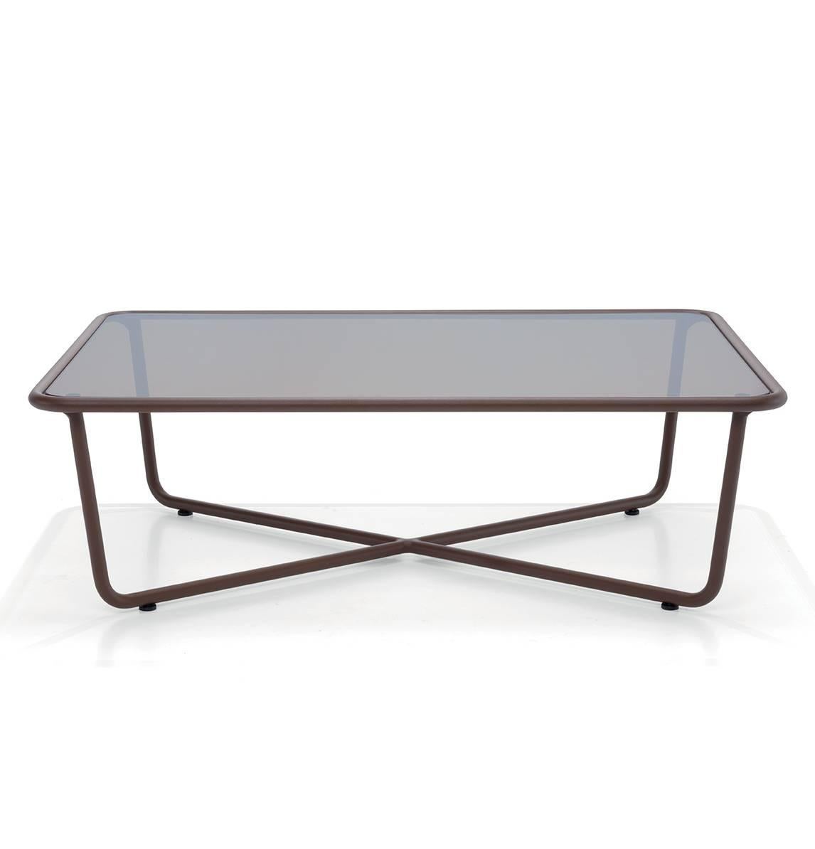 Modern Roda Sunglass 002 Coffee Table for Outdoors in Glass and Powder Coated Aluminium For Sale