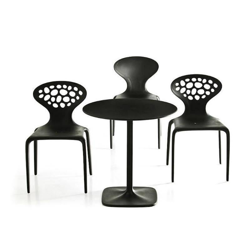 Molded Set of Four Moroso Supernatural Chairs in Black/White for Indoor and Outdoor Use For Sale